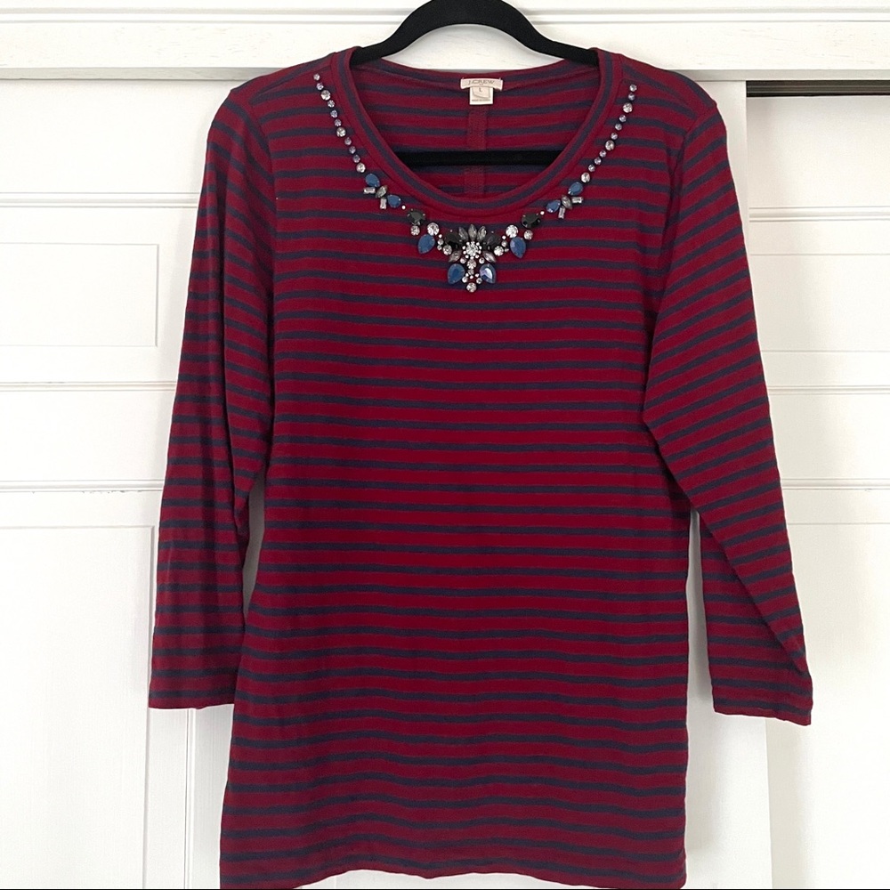 J. Crew jeweled neckline top